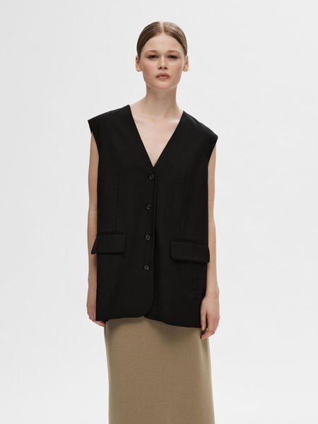 Mika Oversized Waistcoat - Black