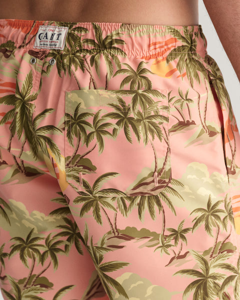 Gant - Hawaiian Print Swim Shorts In Peachy Pink 922416008 624