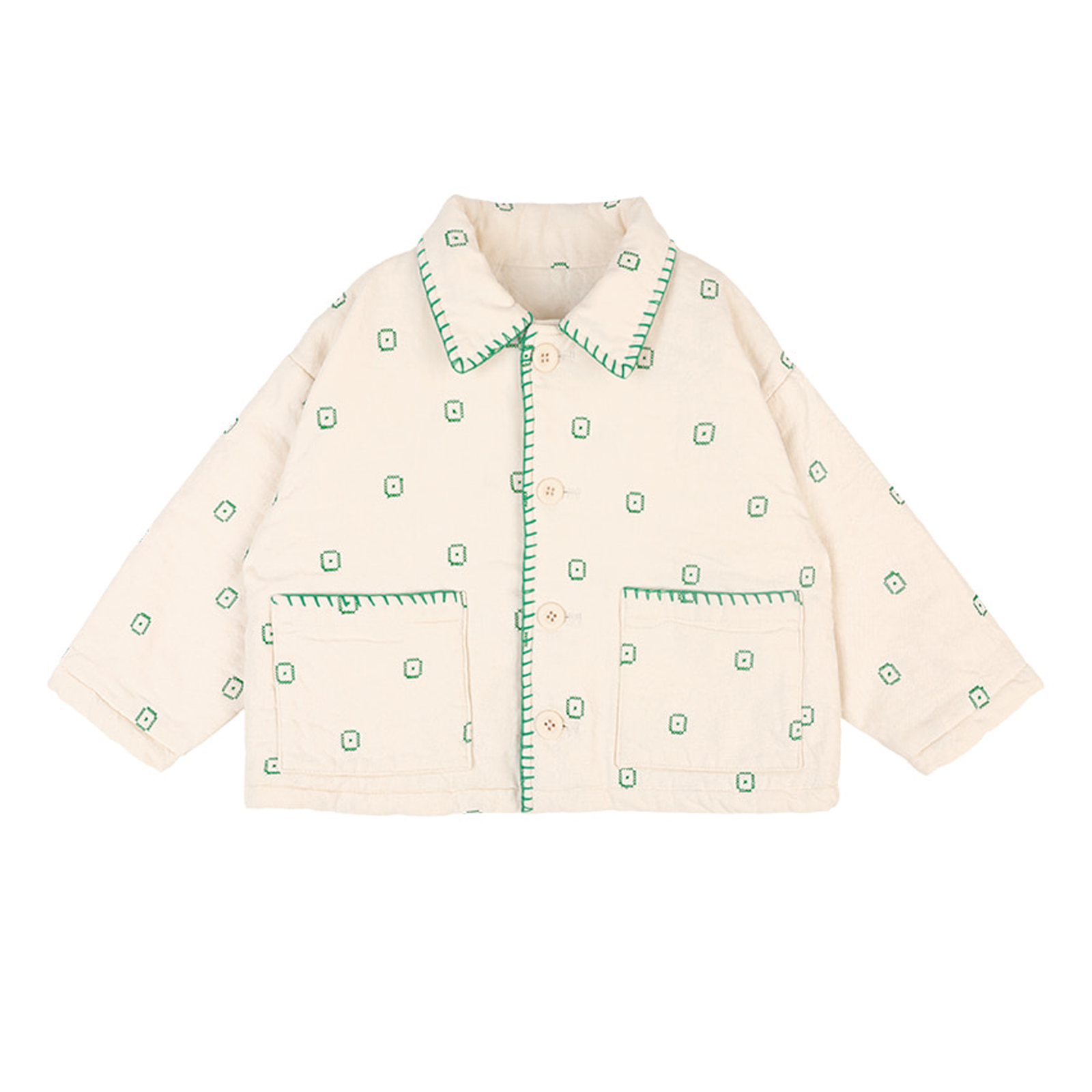Hand Stitched Jacket - Cream