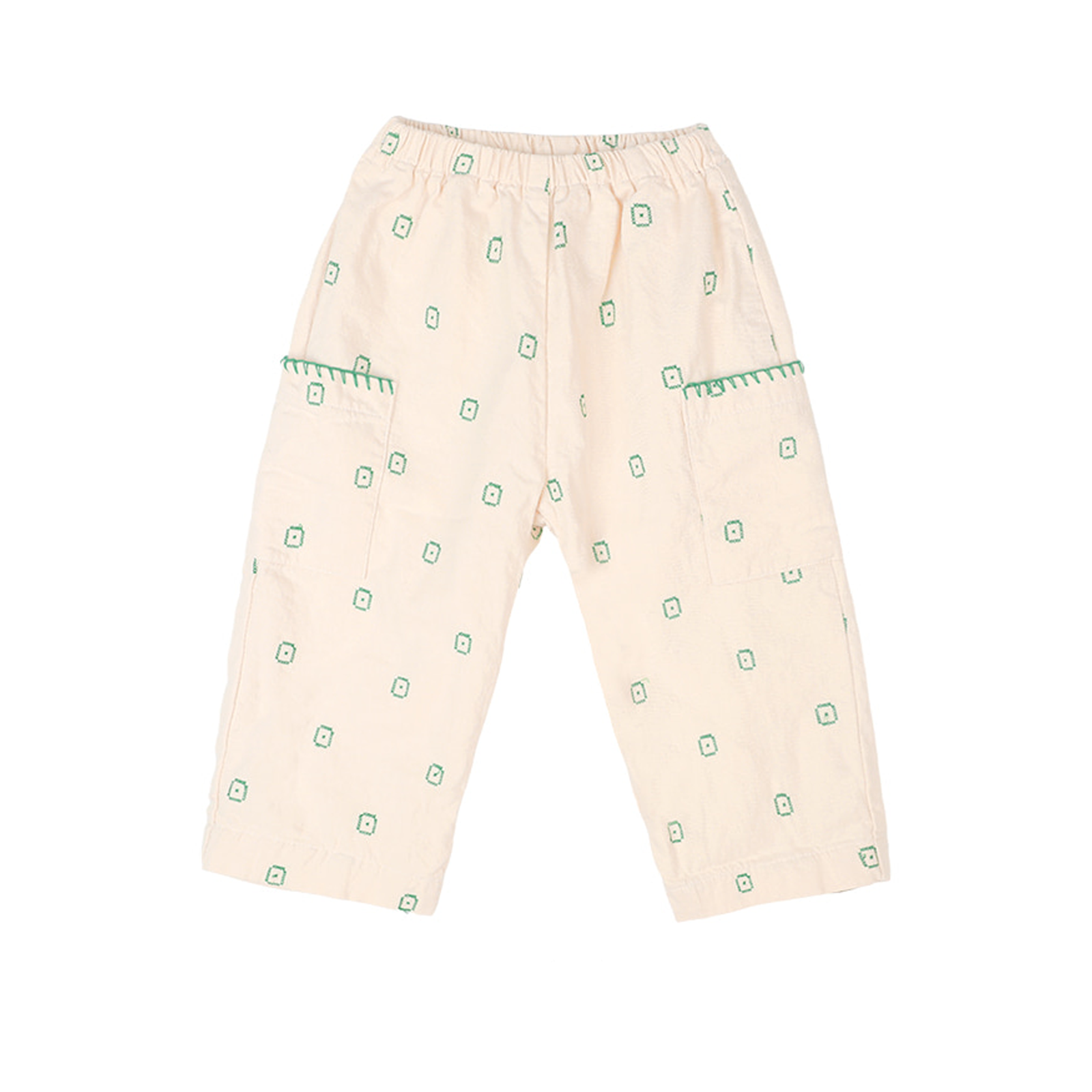 Hand Stitched Pant in Cream