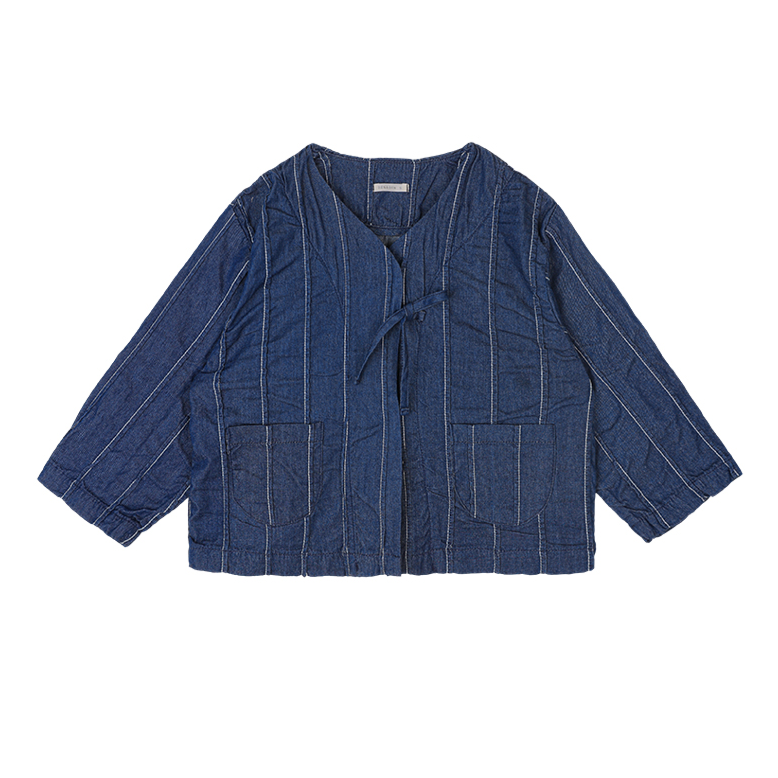 Stripe Soft Denim Jacket in Blue