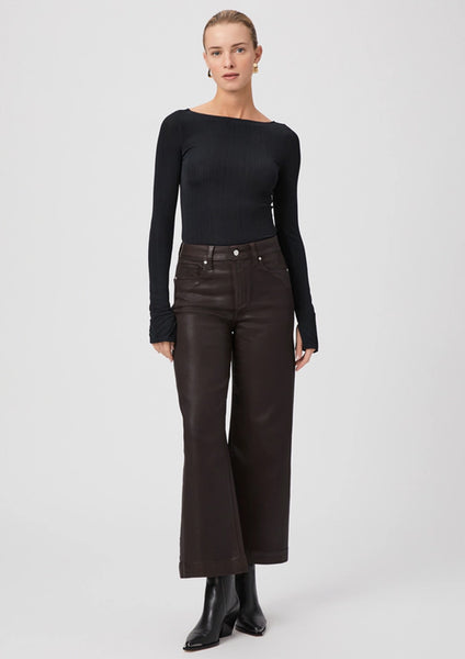 Anessa Wide Leg Jean Chicory Coffee Luxe Coating