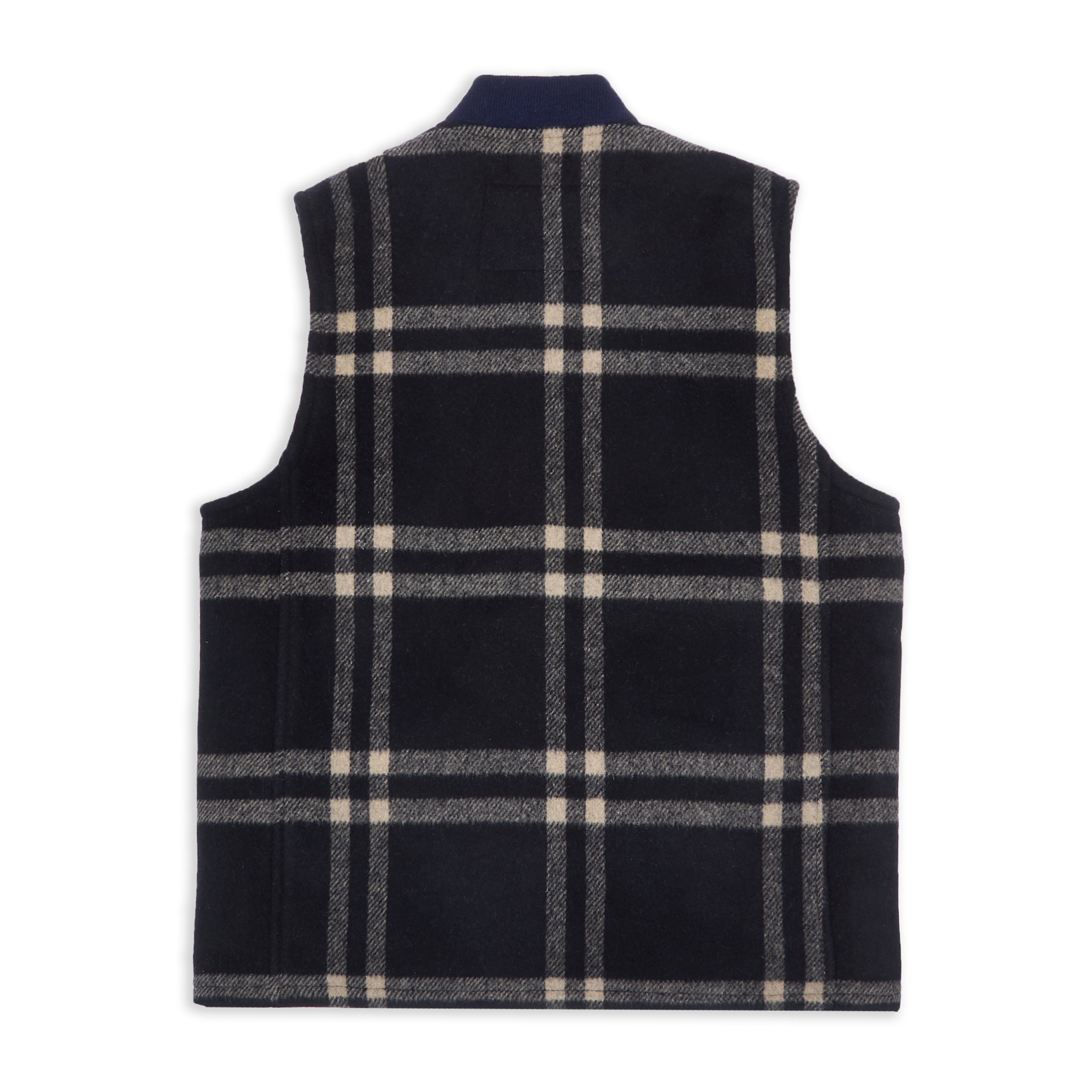 Burrows & Hare  Wool Gilet - Navy Check