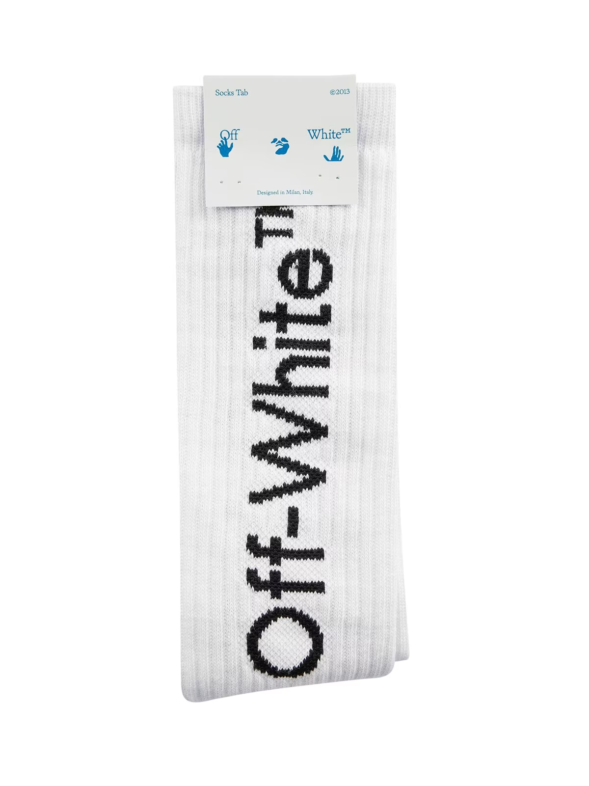 Off White Diagonal Helvetica Logo Long Socks