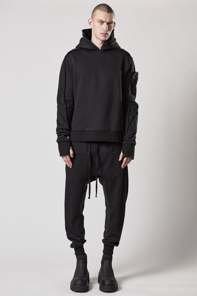 thom krom M S 179 Sleeve Pocket Hoodie Black