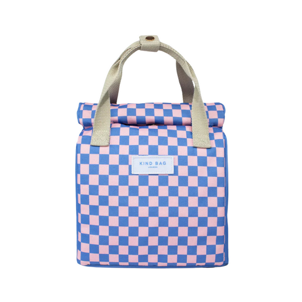 Lunch Bag - Blue Checkerboard